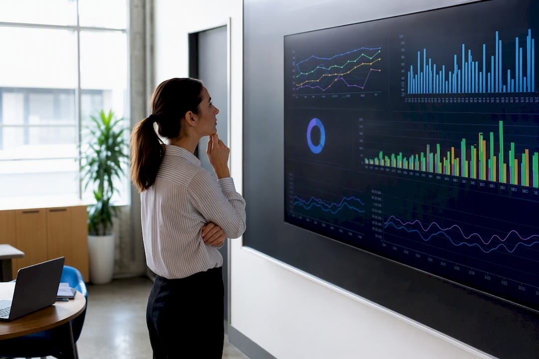 Close-up of compliance metrics dashboard